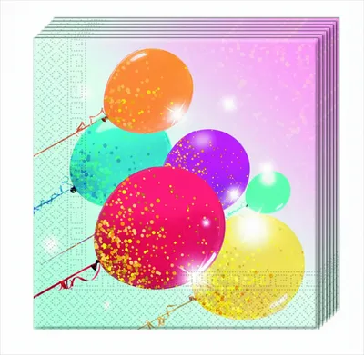 Zdjęcie produktu dla Błyszczące balony 2-warstwowe serwetki papierowe 33x33cm