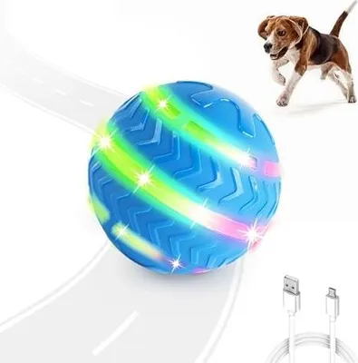 Produktbild von ALL FOR PAWS Interaktiver Hundeball, Bewegungsaktivierter Rollball für Hunde, Interaktiver Hundespielzeug USB wiederaufladbar mit LED-Lichtern für Langeweile Indoor Outdoor