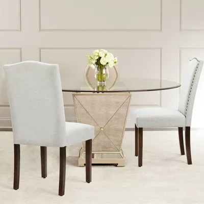 Produktbild von Sweetcrispy Esszimmerstühle 2er Set, Elegant und Schön Modern Stühle Esszimmer, Leinenstoff Gepolstert küchenstühle, Kratzfester Boden Esszimmerstuhl