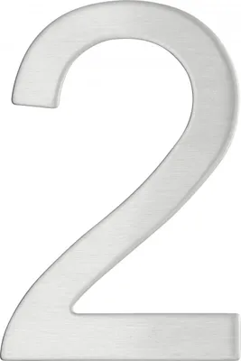 Image de Chiffre 2 adhésif, inox, H.76mm - THIRARD