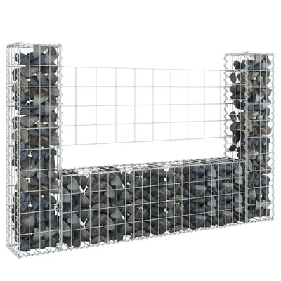 Immagine prodotto di Vidaxl Schanskorf U-förmig mit 2 Pfosten 140x20x100 cm Eisen