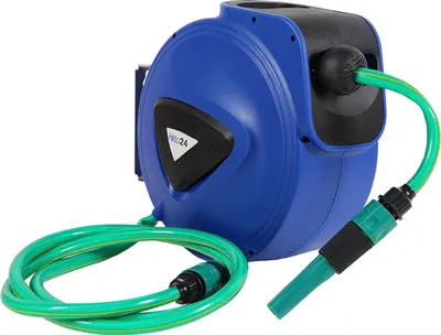 Produktbild von LAGERWARE Wasserschlauchtrommel Schlauchtrommel Schlauch blau Automatik 20m + 2m