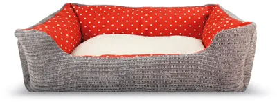 Weihnachtsbett für Hunde & Katzen, 60x40x18 cm, rot, Fleece