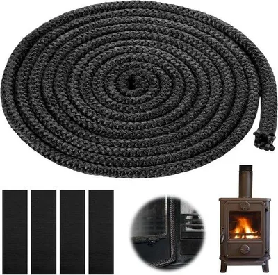 Immagine prodotto di Guarnizione in fibra di vetro resistente al calore, 10 mm x 4 m, per stufe a legna