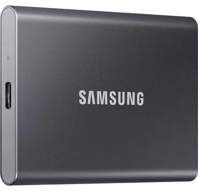 Produktbild von Samsung Portable SSD T7, 1 TB, USB Typ-C, 3.2 Gen 2 (3.1 Gen 2), 1050 MB/s, Passwortschutz, Grau