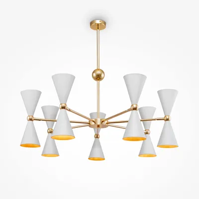 Produktbild von Maytoni Vesper Pendelleuchte MOD108PL-14WG 14xE14, Weiß mit Gold, aus Metall, exkl. Leuchtmittel