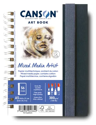 Produktbild von CANSON Professionelles Kunstbuch, feinkörniges Mischmedia-Papier, 300 g/m², A5,