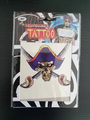 Produktbild von K88208805-2 bunt Piraten Halloween Tattoo Totenkopf