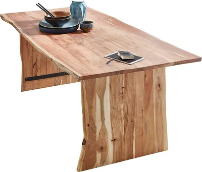 Produktbild von SAM® Trendiger Esszimmertisch Baumkante 140 cm Akazie massiv naturfarben Henry