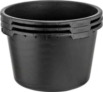 Image de 3 seaux à mortier ronds de 65 litres - Seaux de chantier, seaux de maçon - Ø 58 cm x 35 cm - Bac à ciment, bac à mortier - Fabriqué en Allemagne - Bac à plantes pour mini-étang