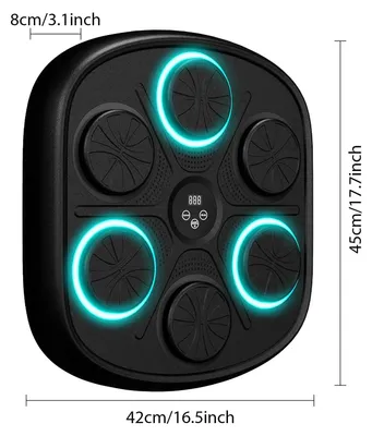 Produktbild von Elektronisches Boxgerät - Reflex-Boxtrainer - Musikfunktion - Wandmontage - Bluetooth - Boxsack - Schwarz