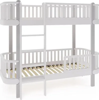 Produktbild von FURNLUX Etagenbett Etude Weiss Und Grau 80x190cm / Hauptfarbe: Weiß / Abmessungen: 87 x 162 x 195 cm