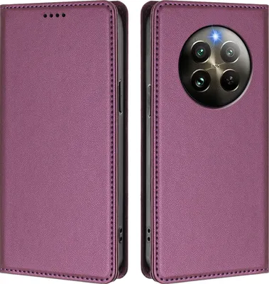 Immagine prodotto di Custodia in pelle per Realme 13 4G, custodia flip magnetica in Finto cuoio con supporto Viola