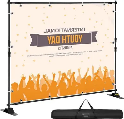 Obrázek produktu pro Modulární stojan na banner pro fotografické pozadí 3 x 2,4 m – černý – výstavy