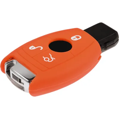 Produktbild von PhoneNatic Silikon Schlüssel Hülle kompatibel mit der Mercedes-Benz S Klasse 3-Tasten Fernbedienung in orange Funkschlüssel 3-Key