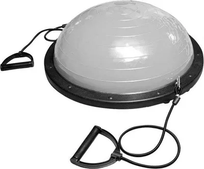 Produktbild von Famanu Balance Ball 58 cm Blau - Fitness Trainer mit Antirutsch-Oberfläche und Widerstandsbändern