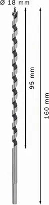 Imagen del producto de Broca para madera, hexagonal, 7 x 160 x 235 mm, diámetro 5,6 mm