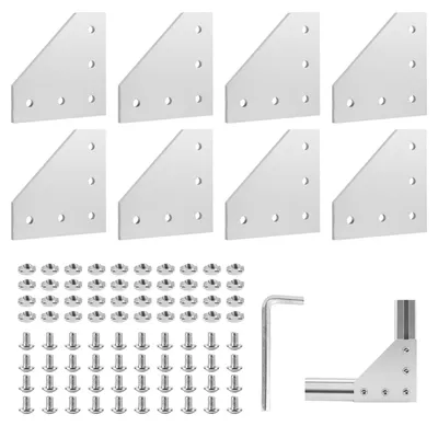 Zdjęcie produktu dla Zestaw 8 aluminiowych kątowników o wymiarach 40 x 40 mm