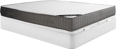 Produktbild von Set 180 x 200 cm Rahmen mit weißer Box + 22 cm dicke Schaumstoffmatratze mit 11-Zonen-Deckschicht mit Formgedächtnis - DANEVO by YSMÉE