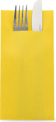 Produktbild von Sovie HORECA Besteckserviette Gelb aus Linclass® Airlaid 40 x 40 cm, 1/8 Falz, 75 Stück