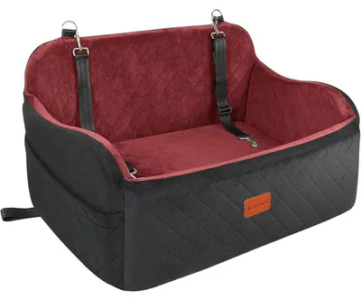 Immagine prodotto di Seggiolino per auto per cani di grossa taglia, in memory foam, colore nero/rosso, taglia grande