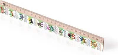 Obrázek produktu pro Metrie | Didakt-M07, Dřevěné pravítko s potiskem | Malá násobilka | 25 cm