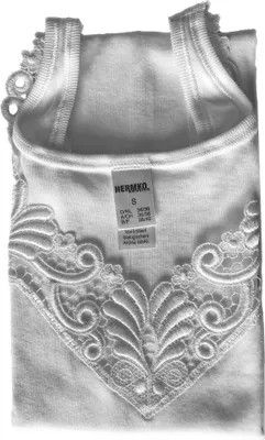 Produktbild von HERMKO 9153010 Damen Unterhemd mit zauberhafter Spitze aus Baumwolle, Farbe:weiß, Größe:36/38 (S)