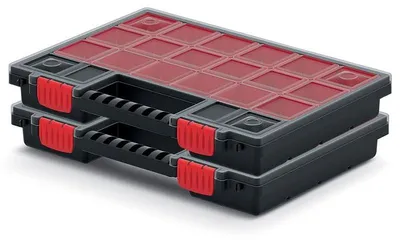 Obrázok produktu pre Úložná škatuľa s odnímateľnými priehradkami na drobné diely (sada 2 kusov)
