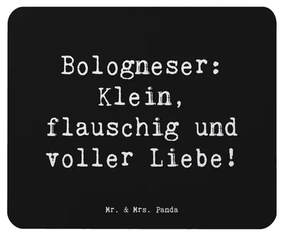Produktbild von Mr. & Mrs. Panda Mauspad Spruch Bologneser Liebe - Schwarz - Geschenk, Hunderasse, laptop mousepad, Mouse Pad, treuer Begleiter, Hunderassen Eigenschaften, pc, Charakter