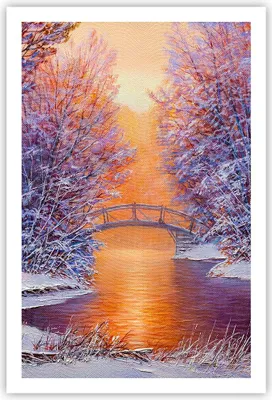 Produktbild von Poster - Poster ohne Rahmen - Brücke Schnee Wald - 61x91,5 cm - Wand Bild - Wanddeko - Wandbilder - Kunstposter - Wandposter - Bilder - Kunstdruck - Wanddekoration - Wandbild - P2XPA61x91-4545