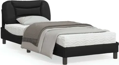 Produktbild von CLORIS Bettgestell mit LED Schwarz 90x200 cm Kunstleder 3213906