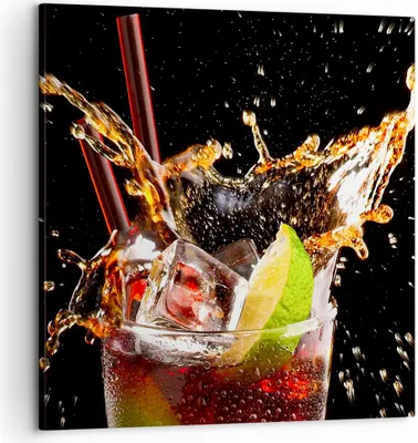Produktbild von Bild auf Leinwand - Leinwandbild - Trinken saft cocktail nachtisch - 60x60cm - Wand Bild - Wanddeko - Leinwanddruck - Bilder - Kunstdruck - Wanddekoration - Leinwand bilder - Wandkunst - AC60x60-2223