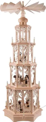 Produktbild von 4-stöckige Pyramide Walddesign - elektrisch mit Figuren (135cm) von Manufaktur Seidel