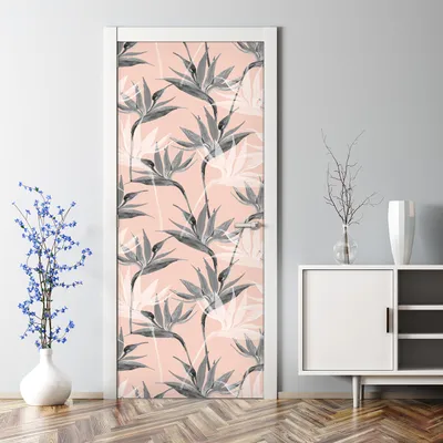 Produktbild von Dekorative Türposter selbstklebend Klebefolie Wandaufkleber Türaufkleber Tropische Blumen 70 x 200 cm