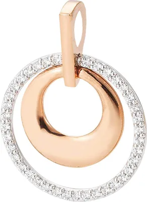 Produktbild von Anhänger Ø 17,3mm 585 Gold weiß/rot bicolor mit 38 Diamanten 0,247Ct. W-SI