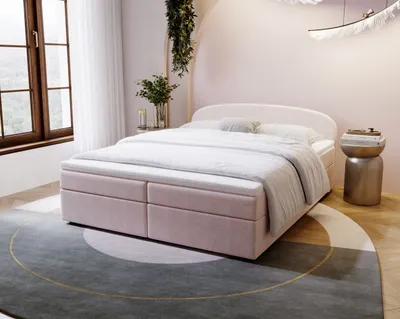 Obrázok produktu pre Čalúnená posteľ 180x200 KIRSTEN 2 s úložným priestorom - béžová