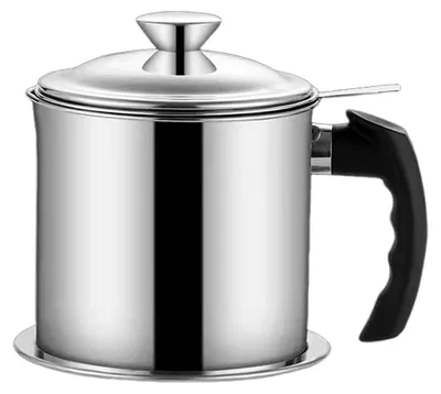 Produktbild von Ölfilterbehälter aus Edelstahl, 1,3 l, großes Fassungsvermögen, Küchenölkanne mit feinem Sieb, rostfrei, spülmaschinenfest, Küchenöltank zum Braten, Kochen und Aufbewahren