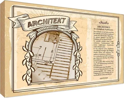 Produktbild von vianmo Holzschild 12x18 cm Architekt Beruf Arbeit