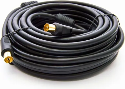 Produktbild von PremiumX 15m TV Antennenkabel IEC-Anschlusskabel mit Mantelstromfilter Schwarz
