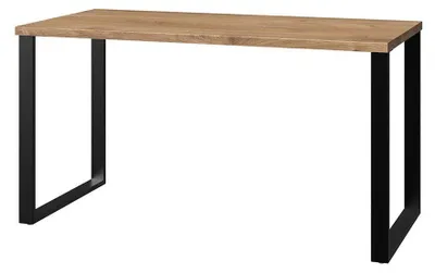 Image de Bureau Liverpool pour PC, 140 x 70 cm, chêne planches, graphite, style industriel