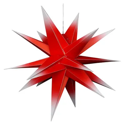 Adventstern 80 cm, 18 Zacken, rot/weiß, LED, für Innen & Außen