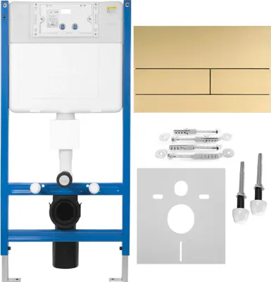 Produktbild von Rea Vorwandelement Für Wc  T Brush Gold + Drückplatte T