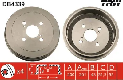 Produktbild von Trw Bremstrommel Hinterachse DB4339