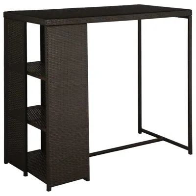 Produktbild von vidaXL 5-tlg. Gartenbar-Set mit Kissen Poly Rattan Braun