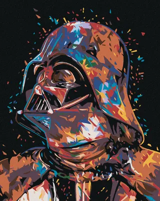 Obrázok produktu pre Zuty - Maľovanie podľa čísel - ABSTRAKTNÝ DARTH VADER, 40x50 cm, vypnuté plátno na rám