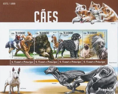Produktbild von Briefmarken Sao Tome e Principe 2015 Mi 6340-6343 Kleinbogen (kompl. Ausgabe) postfrisch Hunde