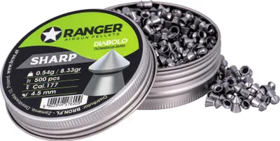 Imagen del producto de Balines 4,5 mm RANGER Diabolo Professional Punta afilada 500 unidades 0,54 g