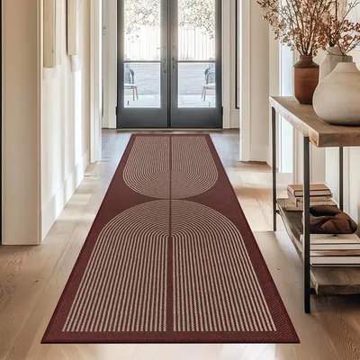 Obrázok produktu pre Podložka pod koberec do chodby alebo predsiene, 80 x 200 cm, umývateľná, červená, s protišmykovou spodnou stranou