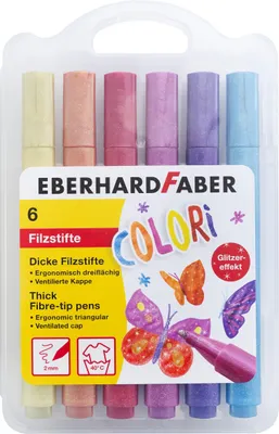 Produktbild von Eberhard Faber Filzstifte dick Colori Glitter 6er