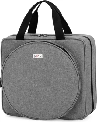 Image de INF Grand sac de rangement pour broderie et couture - Organisateur portable Gris